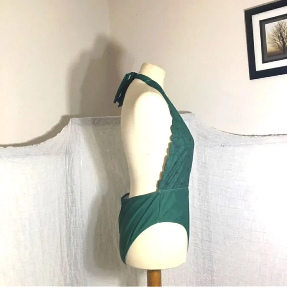Green Floral Swimsuit & Sarong Set Size Large